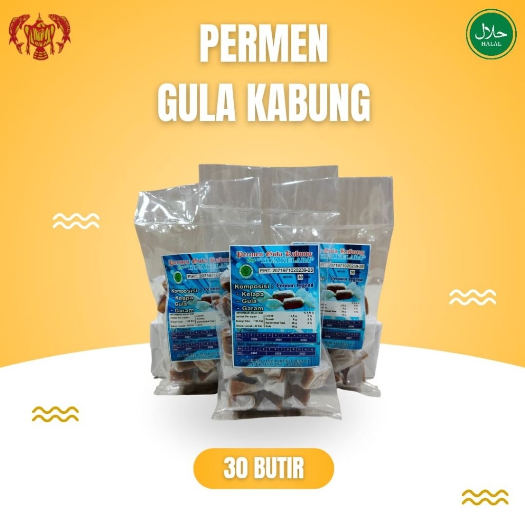 

Permen Gula Kabung khas Bangka cap Tiga Kelapa, isi 30 butir