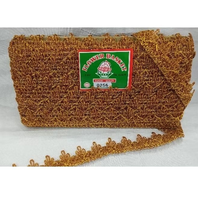[Rol] Renda Mas Motif 0256/Renda Mas Mahkota/Renda Mas Renda Gold 2,5Cm