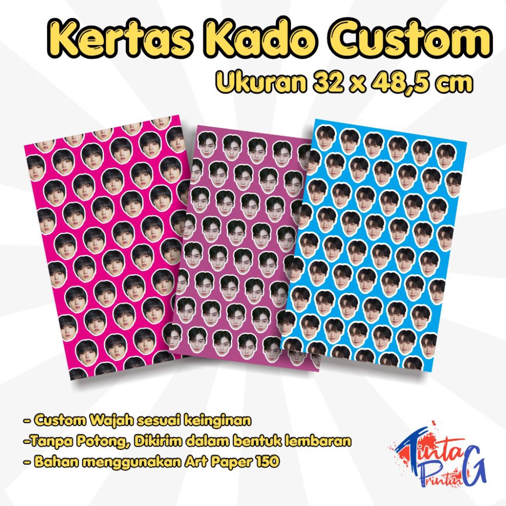 

Kertas Kado Custom Muka