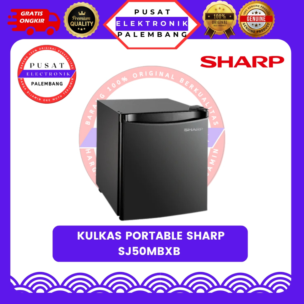 SHARP Mini Bar Kulkas Portable SJ-50-MBXB  / Kulkas Mini Portable Anak Kost Sharp
