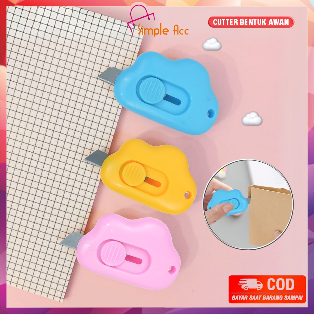 

DO-C953 Cutter Mini Lucu Bentuk Awan / Pisau Kartun Alat Bantu Potong Kertas Alat Tulis Kantor / Pisau Cutter Mini Model Awan Cutter Portable