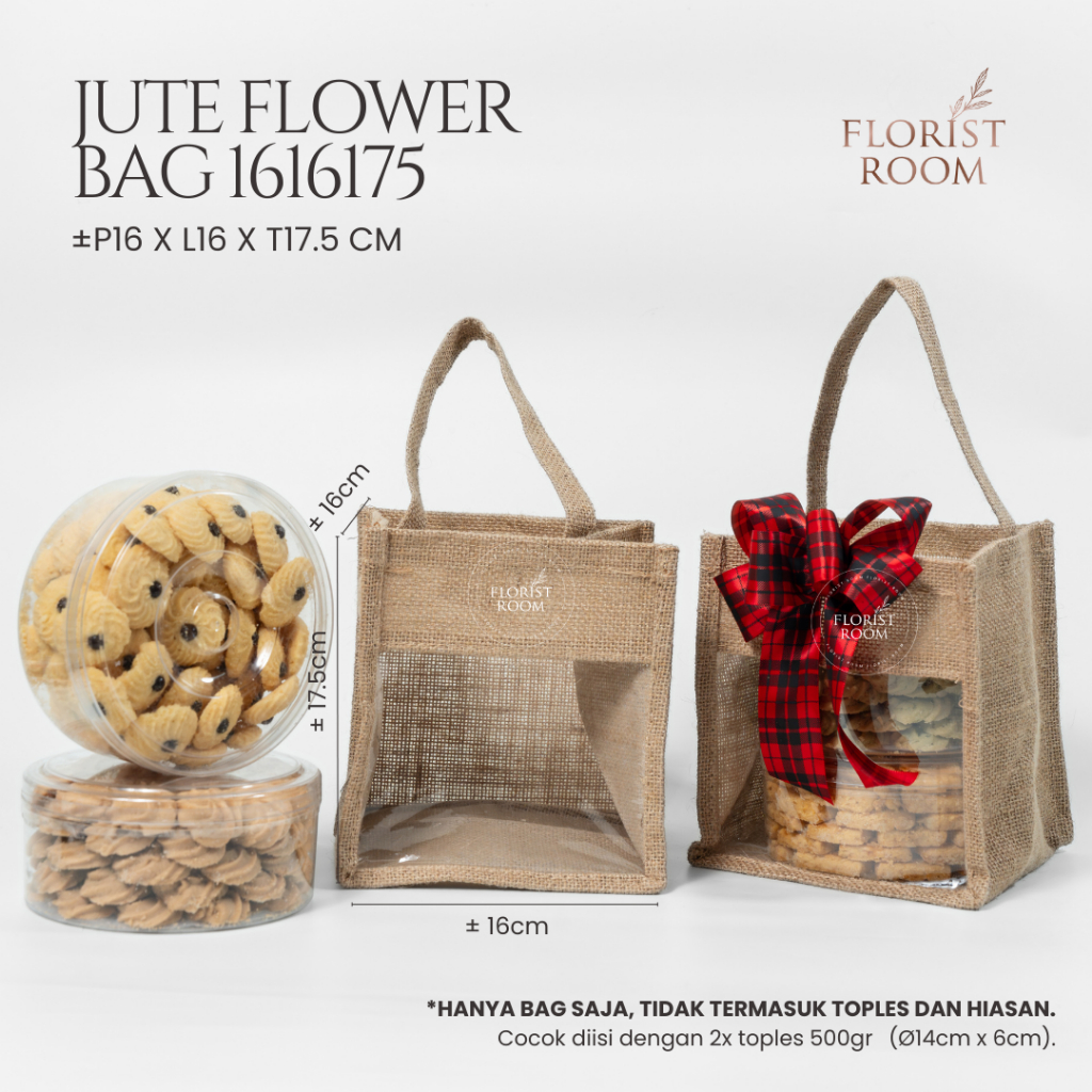

Jute Flower Bag = 1616175 - Cake hadiah gift Goodie Bag Snack