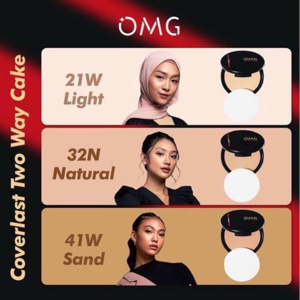 OMG COVERLAST TWO WAY CAKE BEDAK PADAT OMG BEDAK PADAT OMG NATURAL BEDAK PADAT OMG SAND BEDAK PADAT 