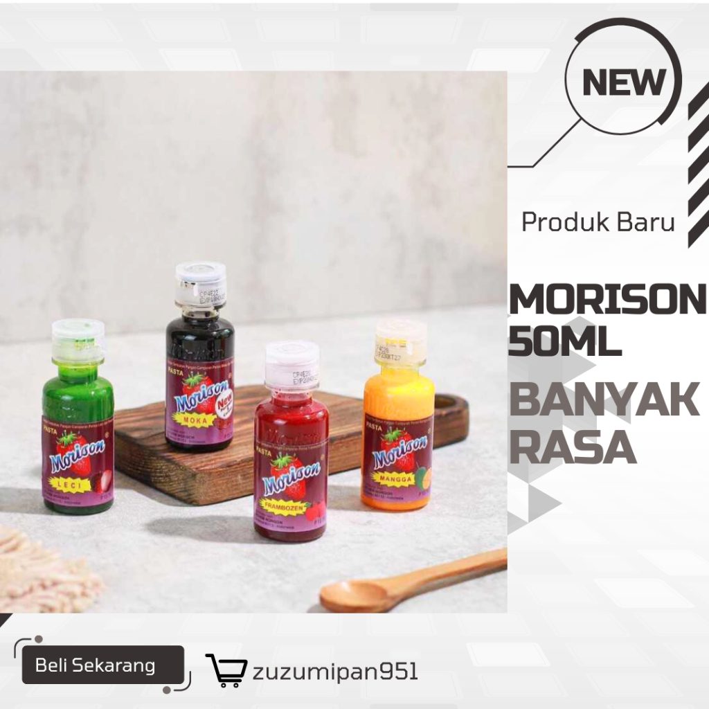 

MORISON Pasta Perisa 50ml Aneka Rasa | Pasta Pewarna & Perisa Kue Minuman [Bebas Pilih MIN 2PCS]