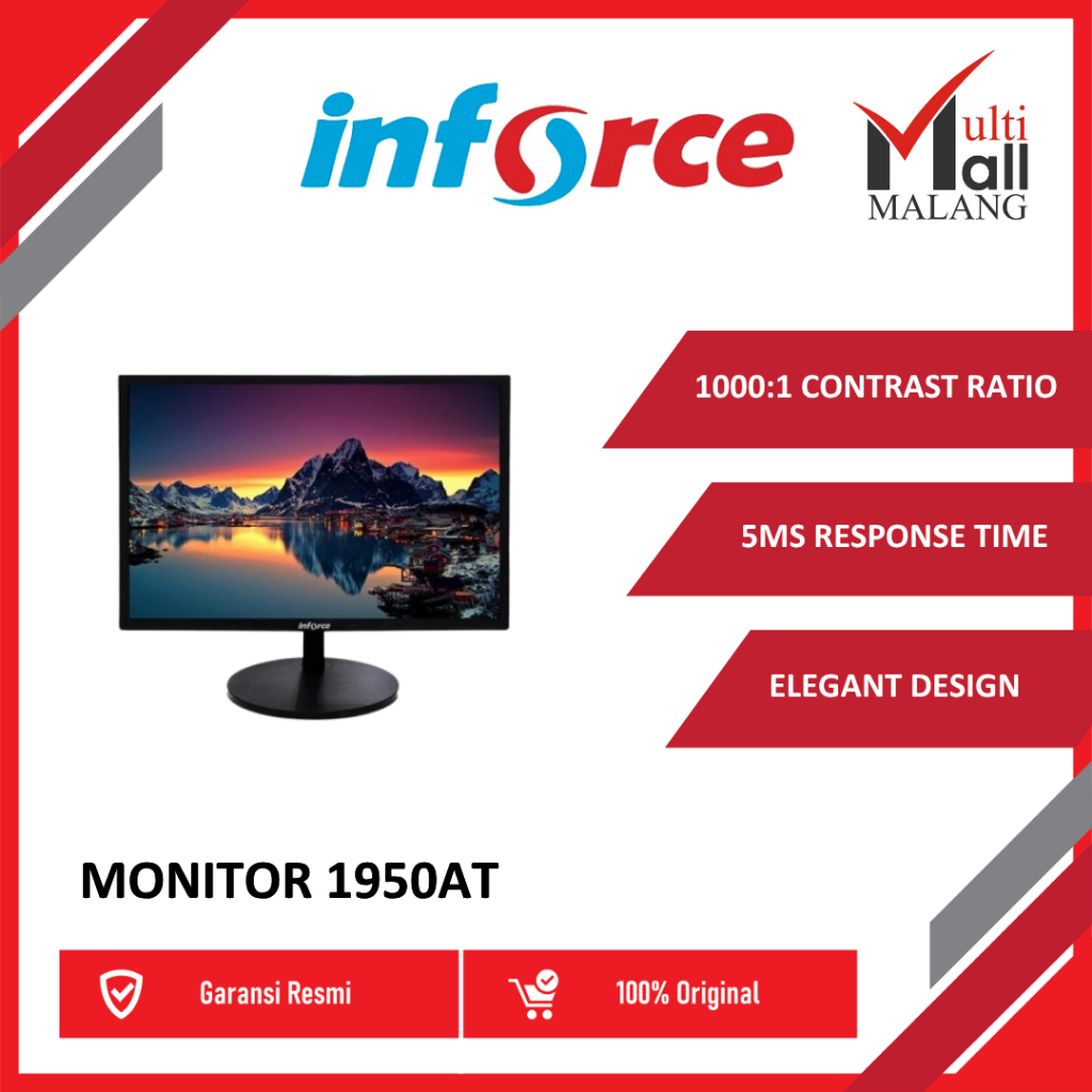Inforce LED 19.5" Monitor 19 20 19.5 Inch Inci VGA / HDMI - VGA + HDMI