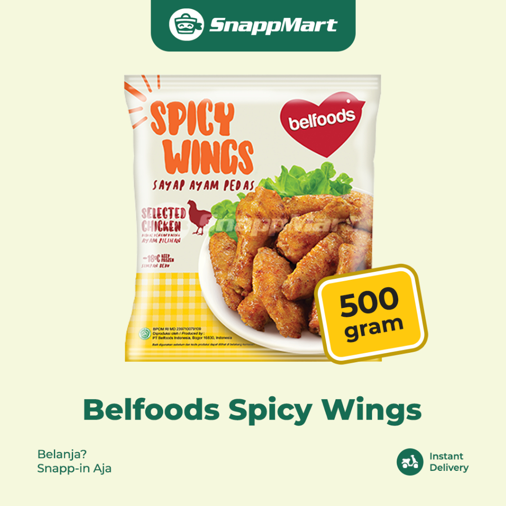 

Belfoods Spicy Wings (500 gram) - INSTANT / SAMEDAY - Frozen Food