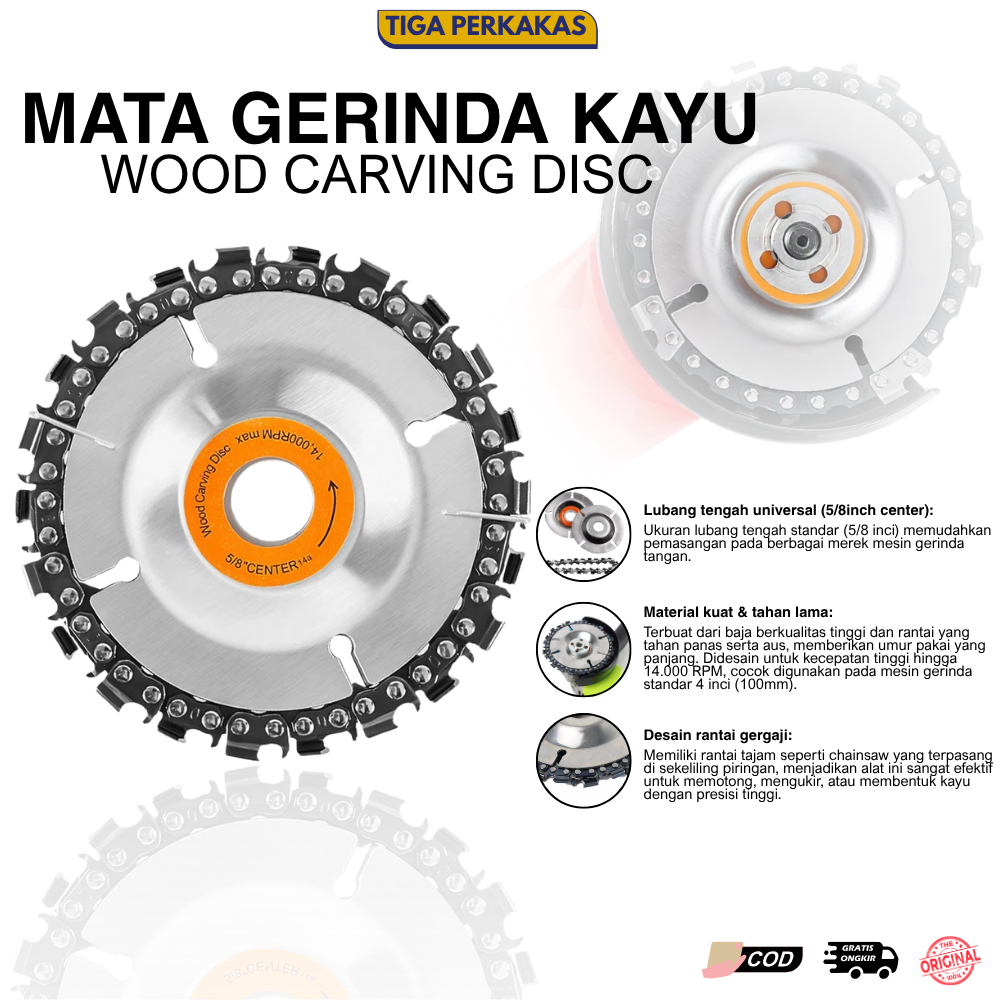 Mata gerinda Kayu Potong Carving 4inch