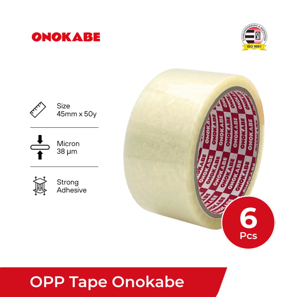 

Lakban Bening OPP 45mm x 50 Yard 6 Rol - Lakban Onokabe