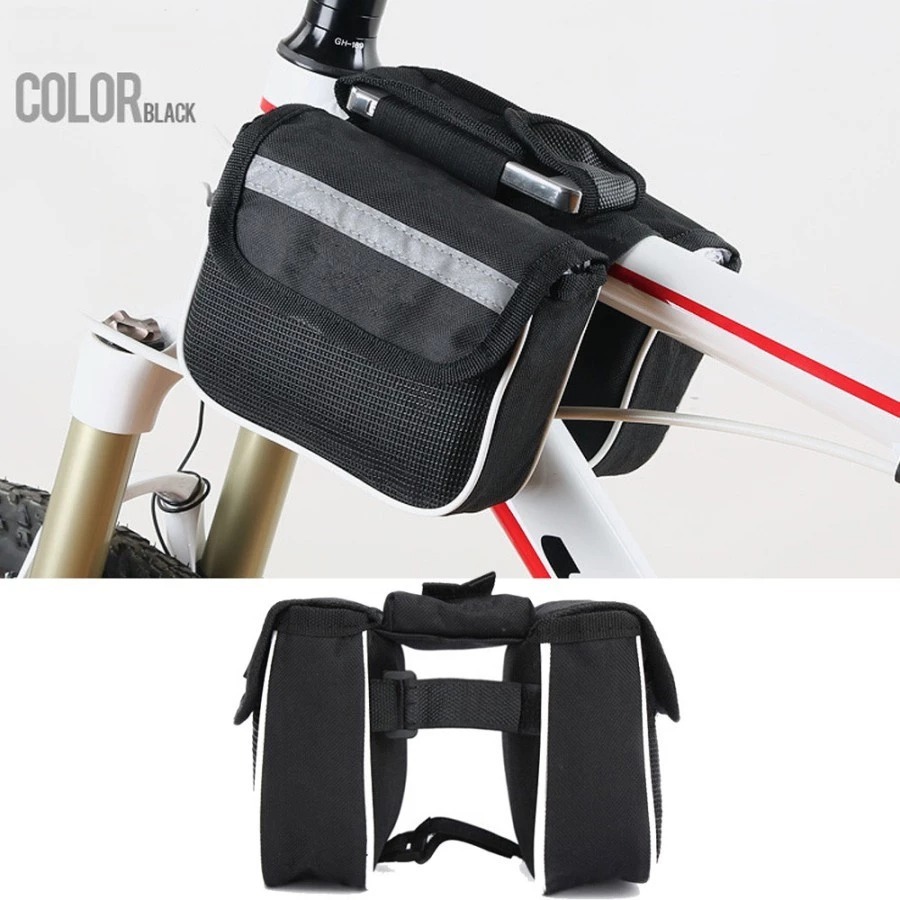 TAS SEPEDA SIDE DOUBLE BAG SEPEDA DUA SISI MULTIFUNGSI TAS HP DOMPET UNTUK SEPEDA SERBAGUNA PERLENGK