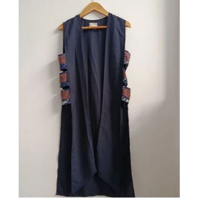 PRELOVED Outer Batik Navy Panjang PREMIUM