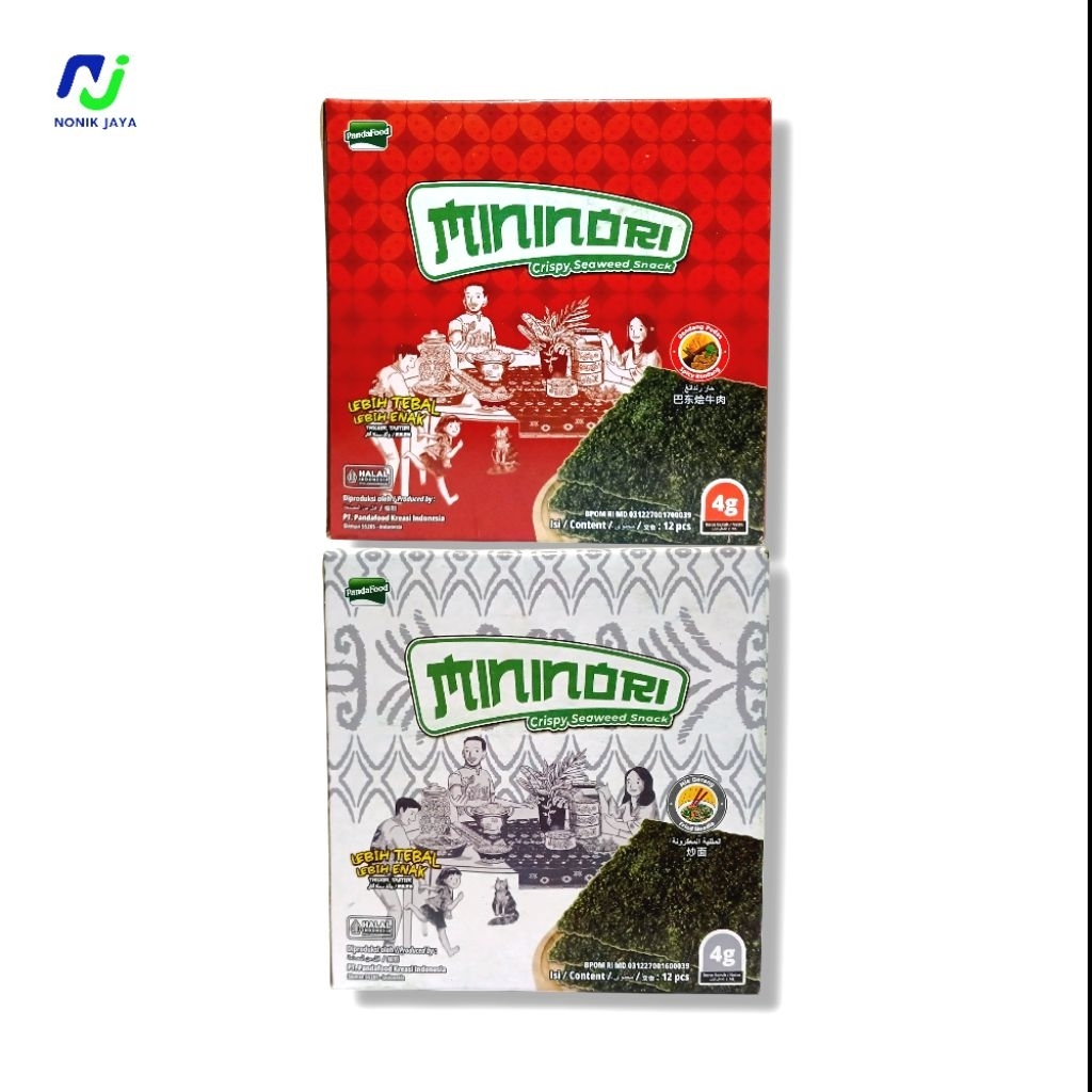 

( PANDAFOOD ) MiniNori Crispy Seaweed Snack Box Isi 12 Pcs@4gr LEBIH TEBAL LEBIH ENAK