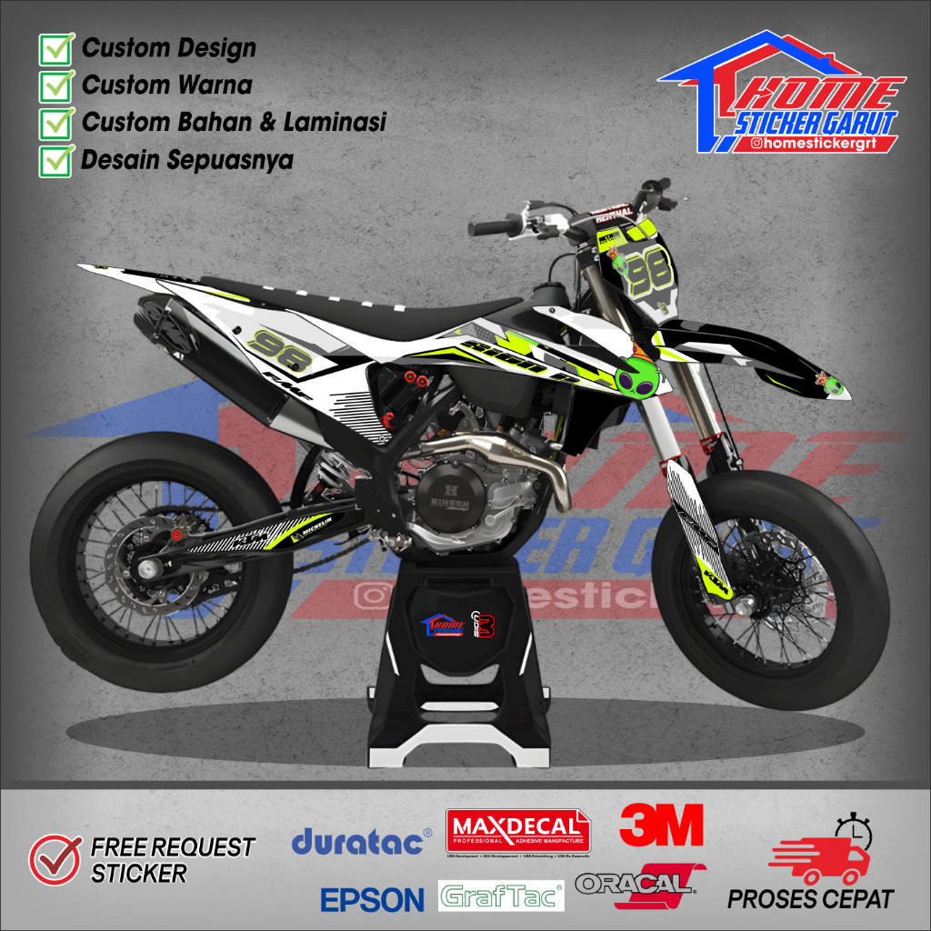 Decal KTM 2017 250 EXC & 300 EXC ALIEN STABILO KTM SIXDAYS