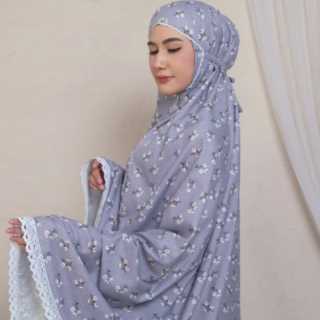 Toko Jilbab Dinara - MUKENA DEWASA/MUKENA TANGGUNG/Mukena Resleting Potongan Motif Dompet Katun