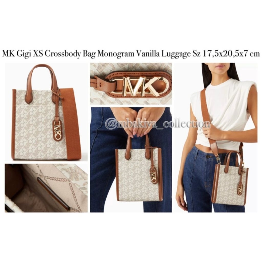MK Gigi XS Crossbody Bag Monogram Vanilla Luggage