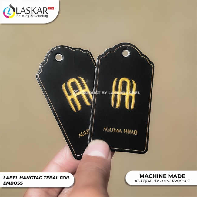 hangtag premium FOILL EMBOS 700 GSM/hang tag custom/hang tag tebal 700 gsm/hang tag label/hang tag h