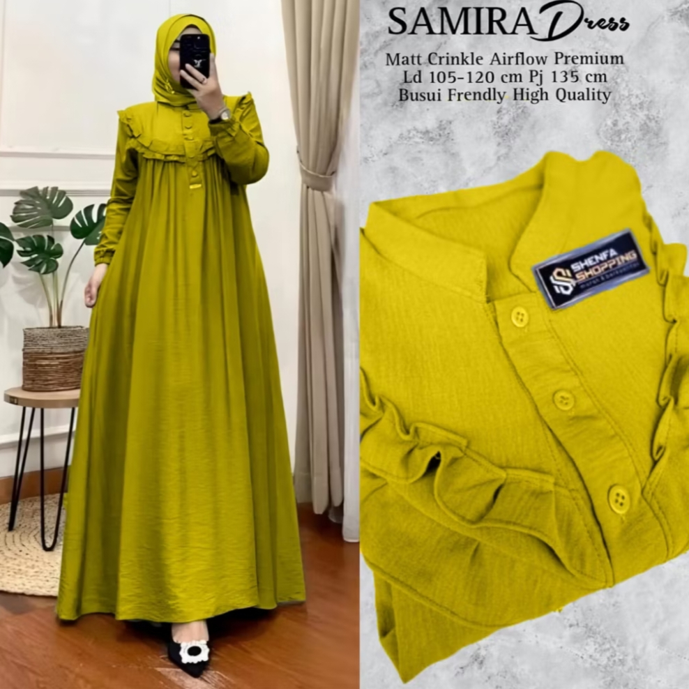 (Idola Bunda) Gamis Warna Burgundy Lebar Bawah Mayung Wanita Dewasa Jumbo / Gamis Crinkle Busui