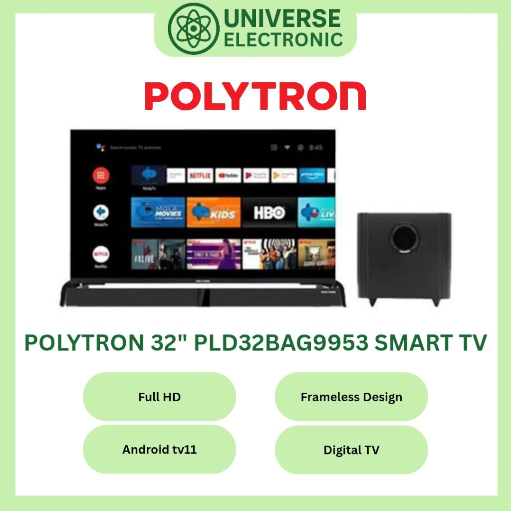 POLYTRON PLD32BAG9953 / 32BAG9953 ANDROID TV SOUNDBAR 32 Inch
