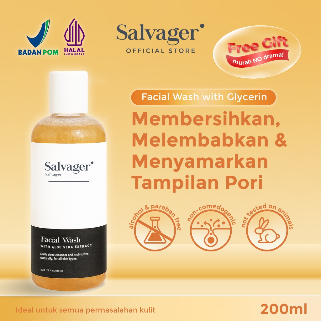 Salvager Facial Wash Glycerin Cleanser Sabun Wajah Aloe Vera BPOM