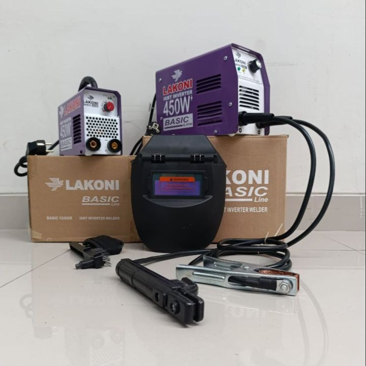44cipay - Lakoni Basic 124IXR Mesin Las Listrik 450W Inverter Set Tang Las Original