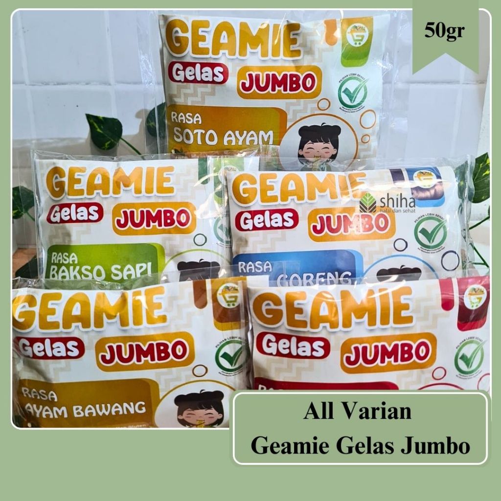 

GEAMIE Mie Gelas Jumbo Gluten Free & Non MSG 80gram