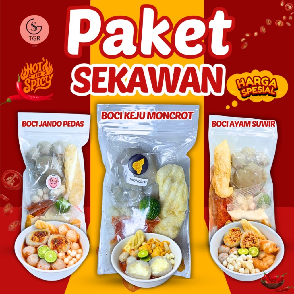 

[ PAKET SEKAWAN 3 BUNGKUS ] BASO ACI AYAM SUWIR PEDAS,BASO ACI KEJU CROT,BASO ACI JANDO PEDAS NIKMAT Makanan Instan Food Kuah Kaldu