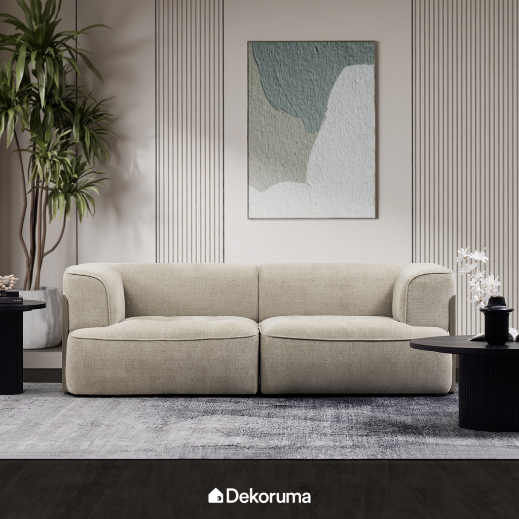 Dekoruma Tenzo NOLAN Sofa 3 Seater Bahan Kain Premium / Sofa Ruang Tamu Fabric 3 Dudukan