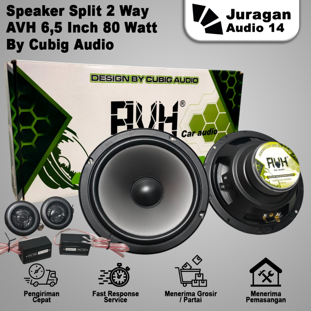 Speaker 2 Way Split AVH 6,5" Inch 80 Watt By Cubig Audio