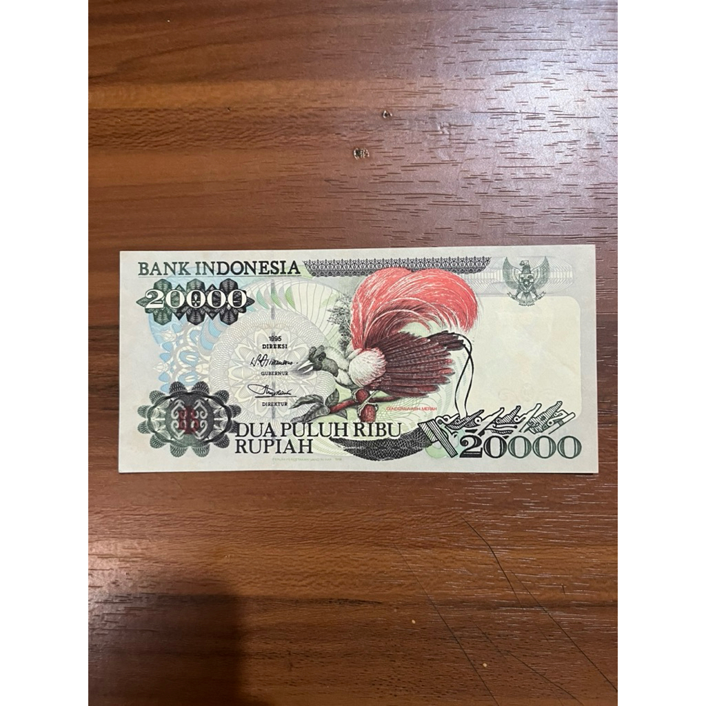 Uang Kertas 20000 Rupiah 1995 UNC Koleksi Kuno