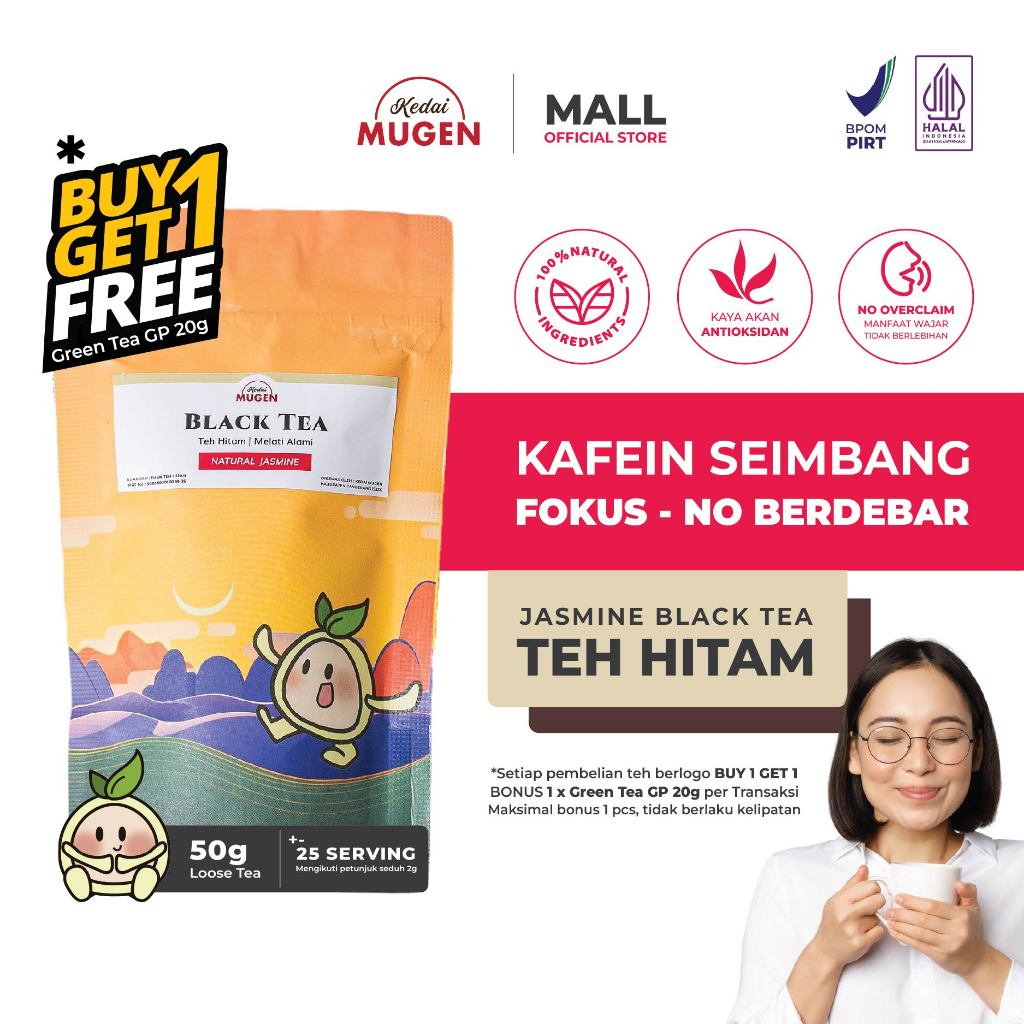 

Teh Hitam Jasmin Melati/ Natural Jasmine Black Tea Kedai Mugen 50g