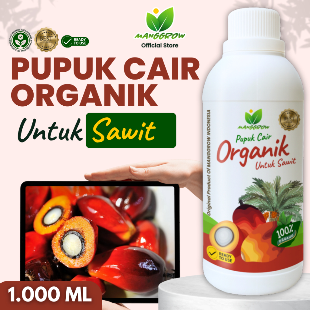 MANGGROW - Pupuk Organik Cair Sawit 1000ml | Pupuk Organik Cair Penyubur Tanaman Sawit & Mendukung P
