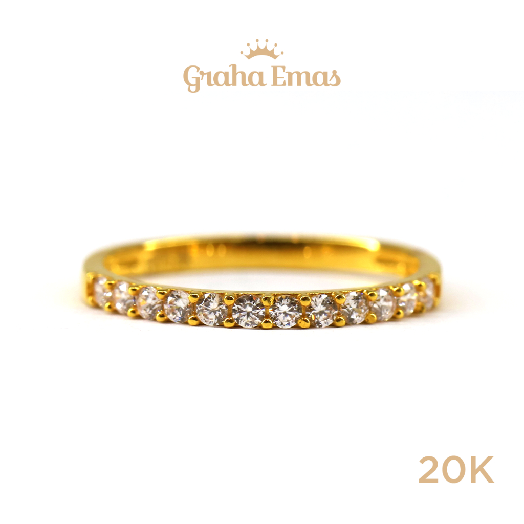 Graha Emas Cincin Emas Kuning Listring 20K - Yellow Gold Ring Listring Model 20ct [ 0128 ]