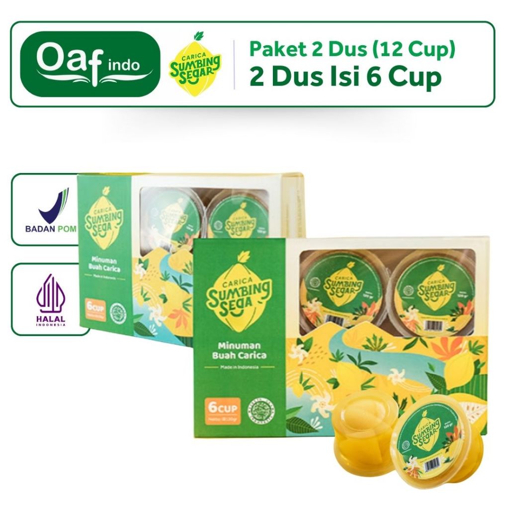 

Sumbing Segar Paket Hemat Minuman Buah Carica 2 Dus isi 6 Cup Manis Segar Enak