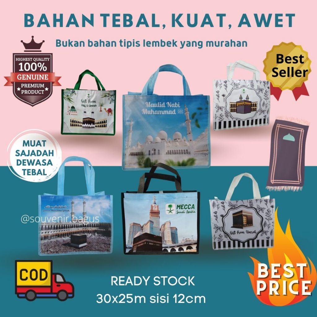 

Tas souvenir Maulid Nabi Muhammad haji umroh mekah madinah gift hajj umrah muat sajadah bahan tebal