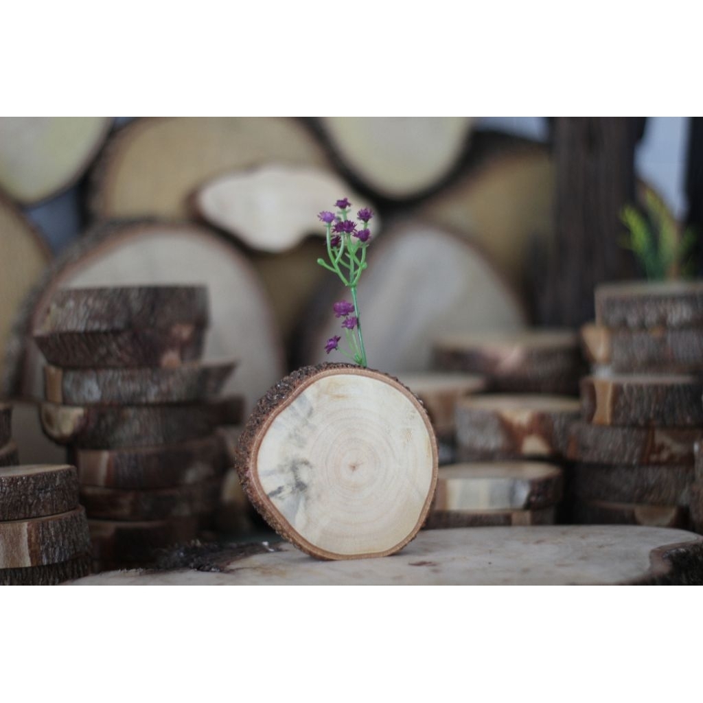 vas pot bunga mini minimalis dari kayu asli hiasan rumah pajangan ruangan