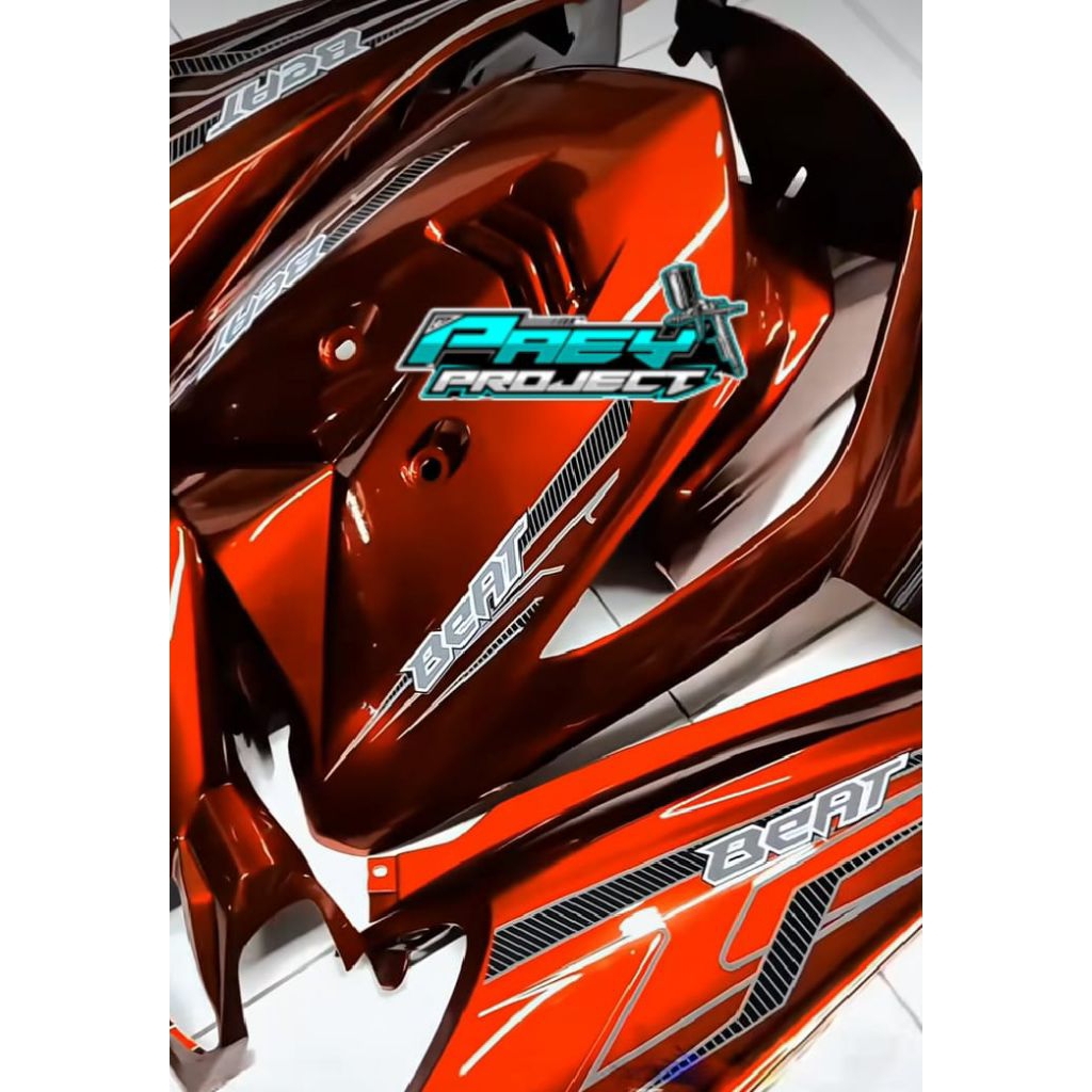 full body halus Honda beat karbu warna merah candy gelap dark candy. cover body halus Beat karbu ful