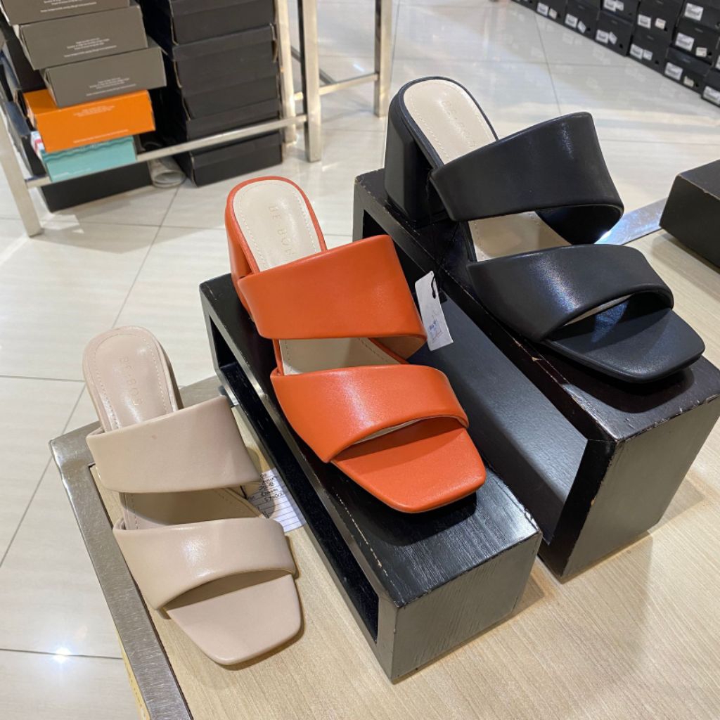 BE BOB ‼️ sandal wanita hak heels 6cm comfort ringan