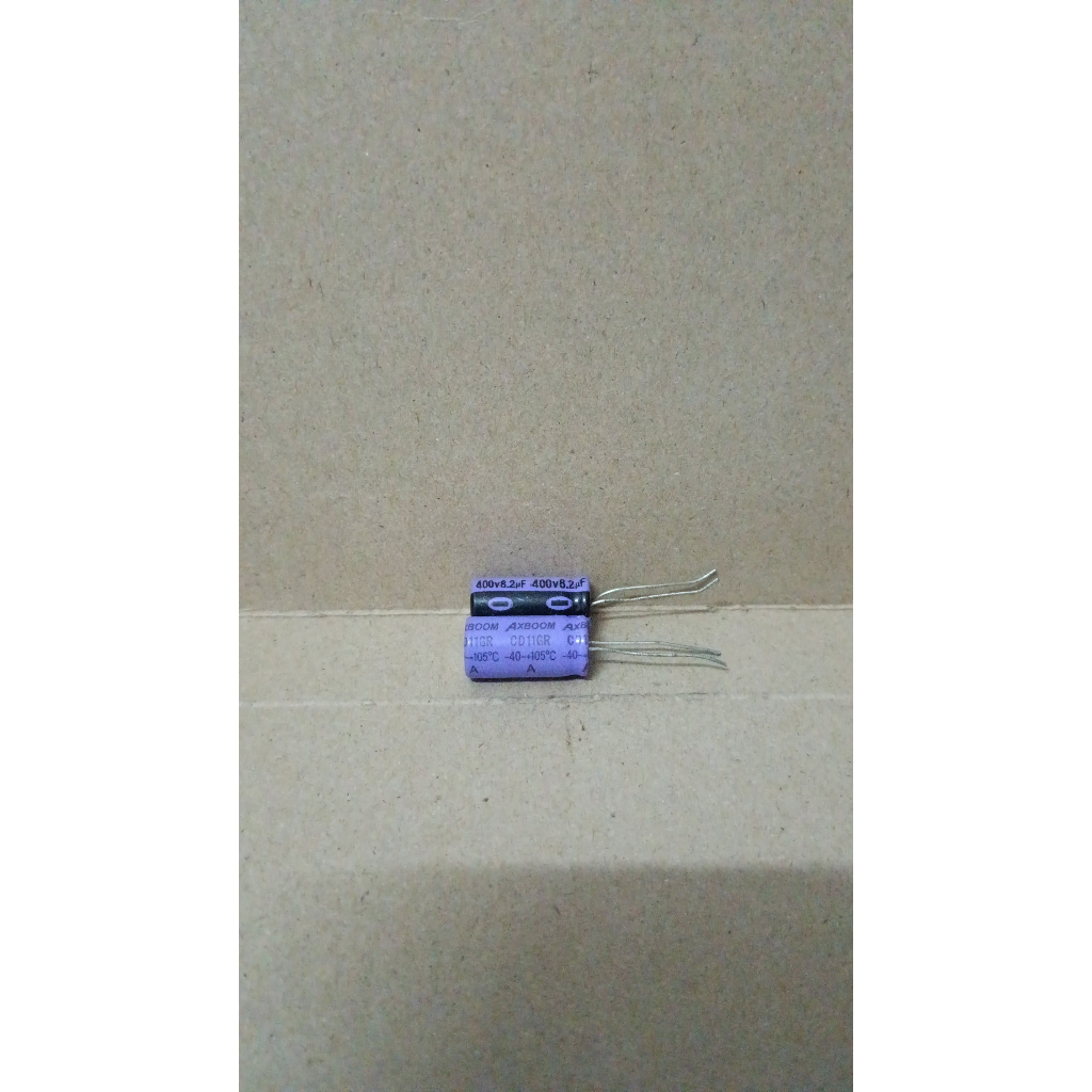 8249 kapasitor capacitor elco elko 8.2uf 8,2uf 8u2 8.2 8,2 uf 400v 400volt 400 volt axboom USA