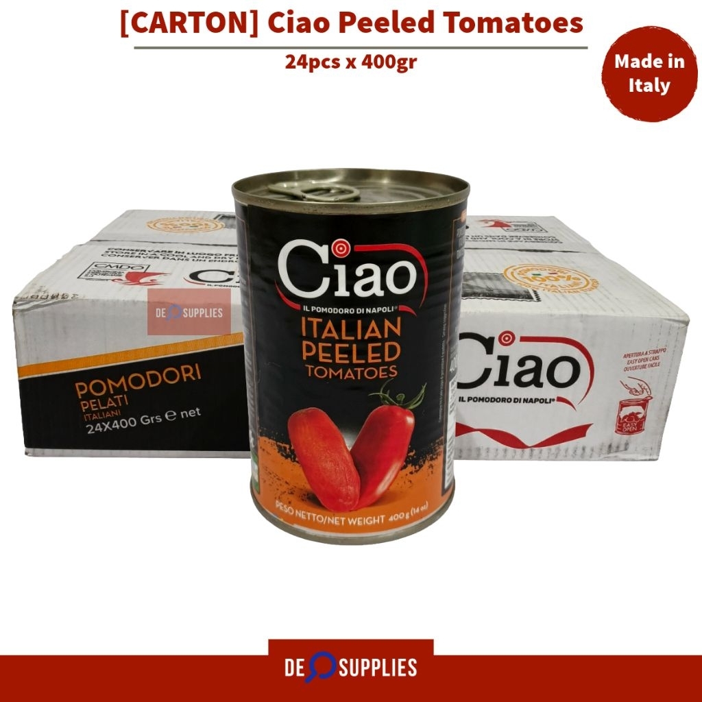 

[CARTON] Ciao Italian Peeled Tomato Premium 400gr x 24pcs - Tomat Kupas dalam Jus Tomatoes