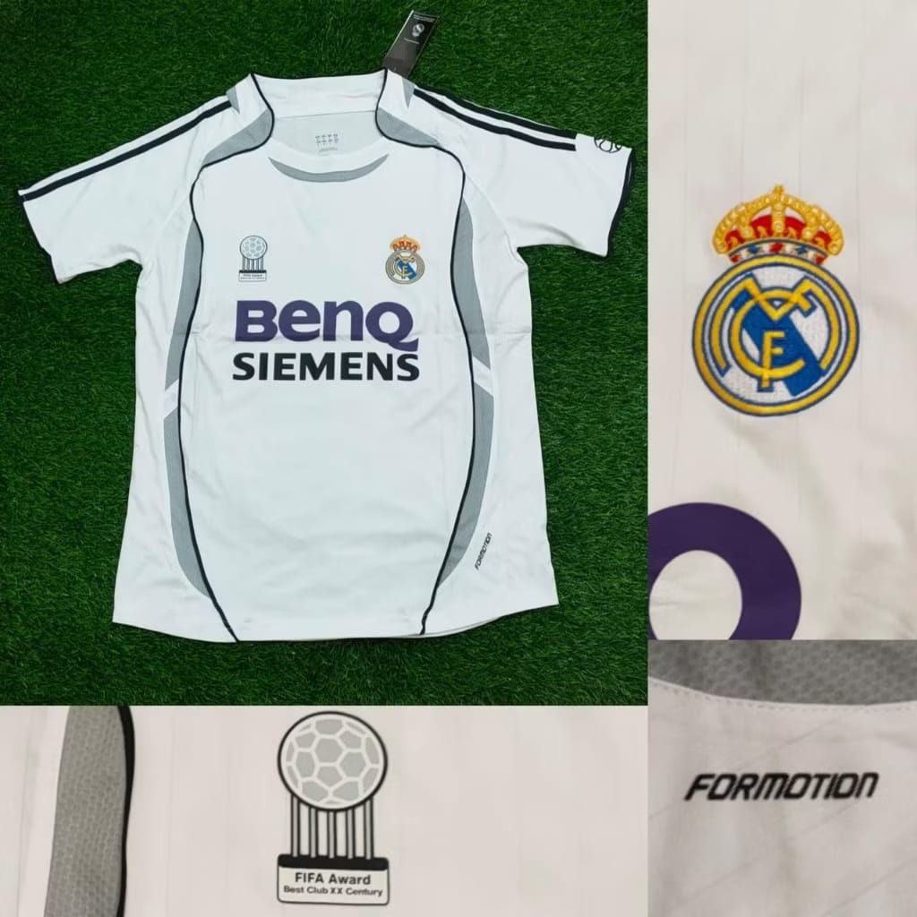"JERSEY RETRO VINTAGE MADRIDD HOME 2006/2007 BENQ GRADE ORI CLASSIC / Jersey Vintage Real Madrid.