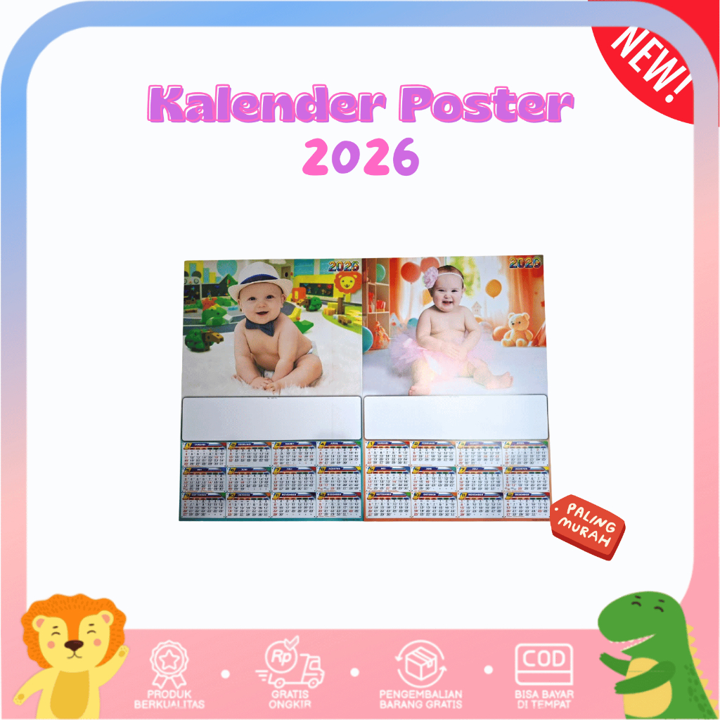 

Kalender Poster Dinding Aesthetic Tahun 2026
