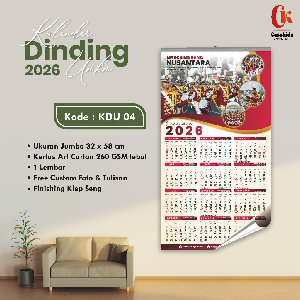 

Kalender Dinding Jumbo KDU Grosir – Cocok untuk Bisnis & Souvenir - Murah/Fungsional - Tebal/Premium