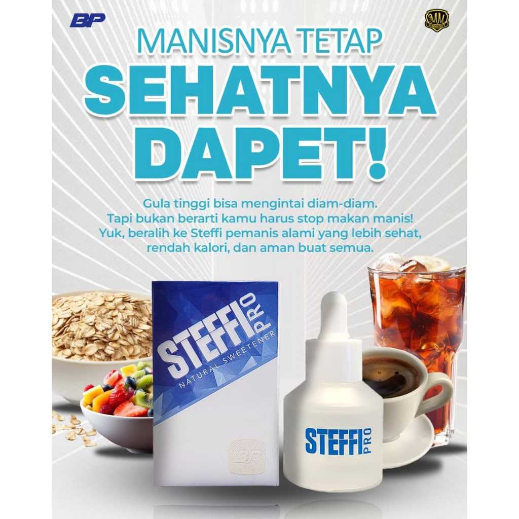 

Steffi Pro 30 ml Original 100% Natural Sweetener Pemanis Alami Daun Stevia Asli Aman Diabetes