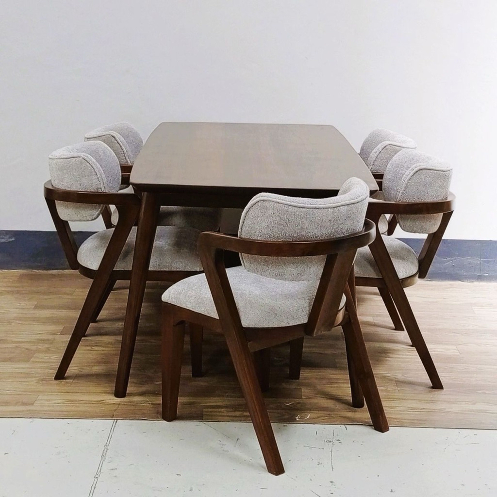 6KURSI MAKAN + MEJA160 JATI TUA JEPARA