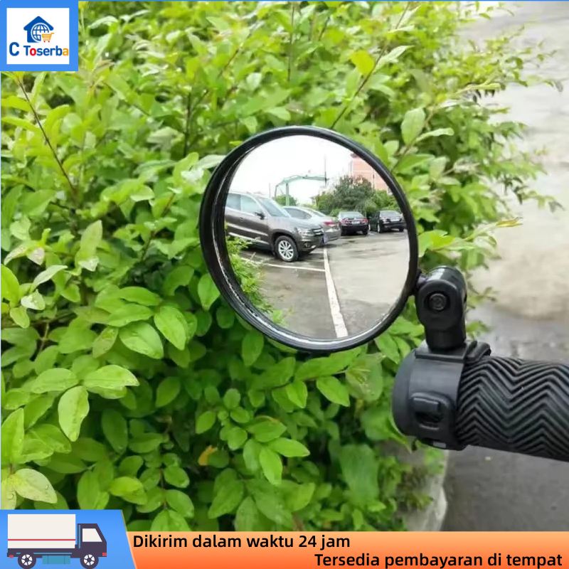 Kaca spion sepeda gunung, desain putar 360°, cocok untuk sepeda gunung dan sepeda fixed gear