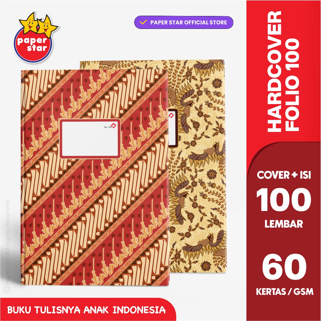 

Buku Hardcover Folio Paperstar Isi 100 Lembar