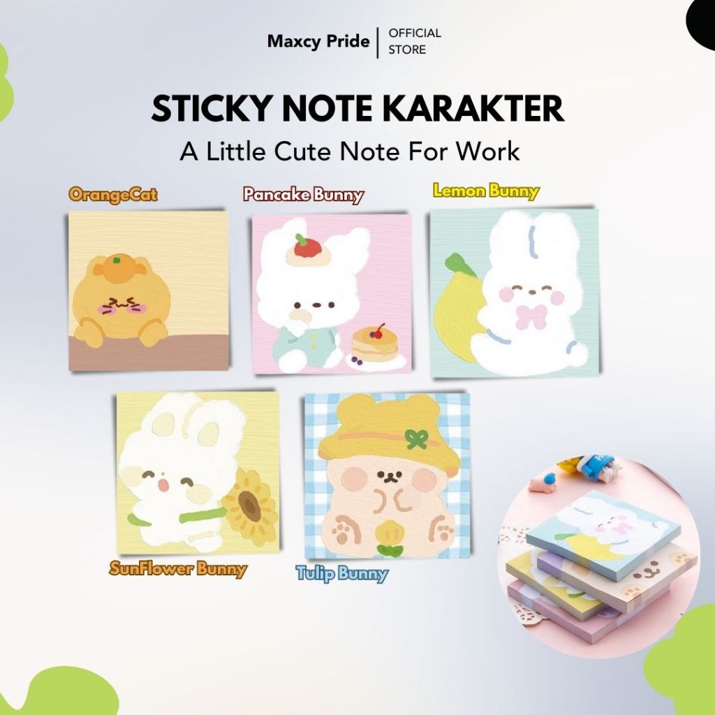 

Sticky Notes Motif Cartoon Rabbit Bear 80 Lembar Notepad Kertas Alat Tulis Kantor Sekolah 80 Lembar