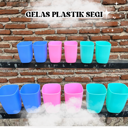 ( 12 PCS ) GELAS PLASTIK SEGI NEW CORNELIUS | GELAS PLASTIK | GELAS WARNA | GELAS TEAJUS | CANGKIR T