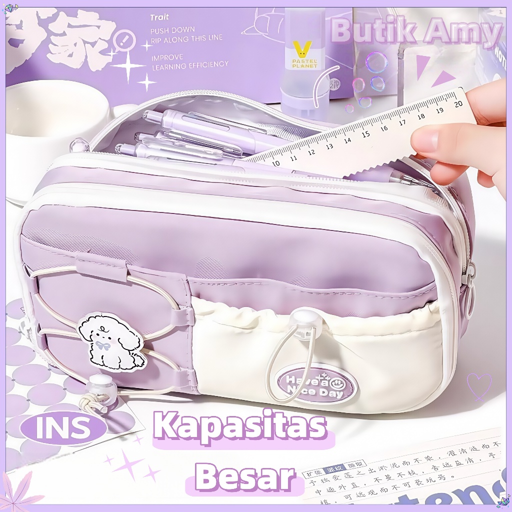 

[COD✅]Tempat Pensil Serut Praktis Berkapasitas Besar/Kotak Pensil Biru Susu Garam Laut Lucu Trendy/Kotak Pensil Siswa Gaya Korea Multifungsi Stylish/Dutum Alat Tulis Ganda Baru Praktis Untuk Kantor