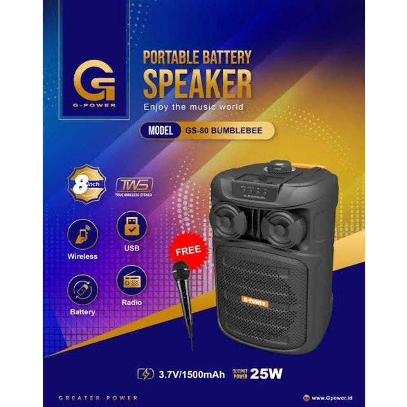 SPEAKER MULTIMEDIA G POWER GS80 MIC KABEL