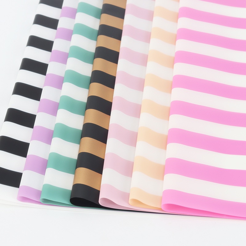 

20 LEMBAR Kertas Buket Bunga Flower Wrapping Line Color Striped Motif Full Garis Cellophane Paper Florist Waterproof KB6046